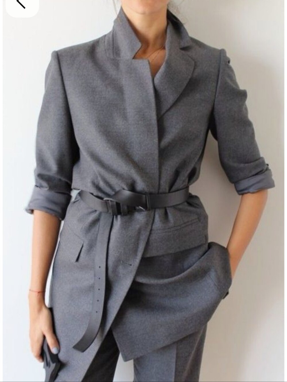 H&M Charcoal Double-Breasted Blazer